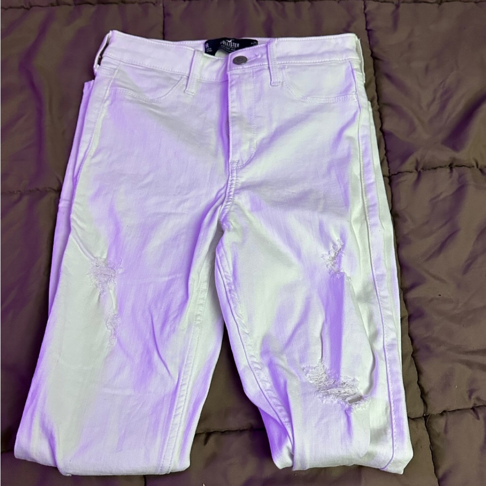 Hollister White Ripped Jeans